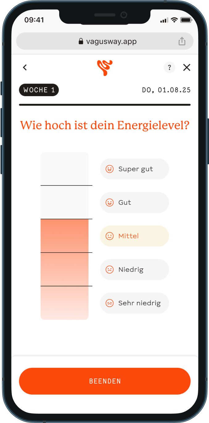 Vagusway App im Smartphone